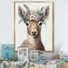 Indigo Safari Cute Baby Goat w/ Floral Crown - Animals Canvas Wall Art Canvas in Brown/Green/White | 20 H x 12 W x 1 D in | Wayfair