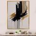 Ivy Bronx Golden Minimalist Abstract III - Modern Canvas Wall Art Plastic in Black | 44 H x 34 W x 1.5 D in | Wayfair