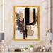 Ivy Bronx Warm Watercolor Abstract I - Modern Canvas Wall Art Metal in Black/Brown | 32 H x 16 W x 1 D in | Wayfair