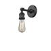 17 Stories 1 Light Steel Armed Sconce Glass/Metal in Black | 6.38 H x 4.5 W x 6.75 D in | Wayfair 7D94CCB0AF4045209DAAC7F46B1306E9