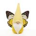 The Holiday Aisle® BUTTERFLY GNOME YELLOW LARGE 6.75"X4"X11.5", Wood in Black/Yellow | 7 H x 6 W x 2.75 D in | Wayfair