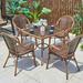 Bayou Breeze Aidin Square 4 - Person 31.5" Long Outdoor Dining Set Glass in Brown | 31.5 W x 31.5 D in | Wayfair 171EA444F7C341BE98682EC741E79E1A