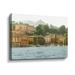 Ebern Designs Lake Como Morning Gallery Wrapped Floater-Framed Canvas Canvas, Glass in Brown/Green | 16 H x 24 W x 2 D in | Wayfair