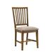 Red Barrel Studio® Linen Slat Back Side Chair in Oak Wood/Upholstered/Fabric in Brown | 38 H x 20 W x 19 D in | Wayfair