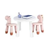 Zoomie Kids Aaron-Matthew Kids Round Play Table & Chair Set Plastic in Pink | 19 H x 24 W in | Wayfair 8342650A013D41C9A9833B65E61FF846