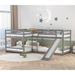 Guptill Twin over Full Solid Wood Standard Bunk Bed by Harriet Bee Wood in Brown/Gray | 50.7 H x 79.5 W x 134 D in | Wayfair