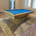 White Billiards Ultimate Modern 7' Slate Pool Table Solid Wood in Blue/Brown/Red | 33 H x 45 W x 90 D in | Wayfair ULTMBG7-N