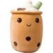 Cute Bubble Tea Food Shaped Plush Cushion Cartoon Fruit Milk Tea Gift for Kids ( 9.4 Inch)