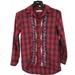 Anthropologie Tops | Artisan De Luxe Anthropologie Red Plaid Button Down Western Top Size Xs | Color: Blue/Red | Size: Xs