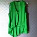 Zara Tops | Euc Zara Basic Green V Neck Sleeveless Pullover Blouse Top Size Small | Color: Green | Size: S