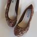 American Eagle Outfitters Shoes | American Eagle Woman Sz 9.5 Brown Canvas Bow Front Cork 2.5'' Wedge Shoes | Color: Brown/Tan | Size: 9.5
