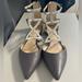 Nine West Shoes | Nine West Silver Strappy Flats | Color: Gray/Silver | Size: 8