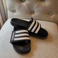 Adidas Shoes | Kids Adidas Adilette Comfort Adjustable Slides Sandals | Color: Black/White | Size: 4b
