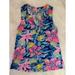 Lilly Pulitzer Tops | Lily Pulitzer Womens Essie Tank Top Size Xs Blue Multi Floral Print Sleeveless | Color: Blue/Pink | Size: Xs