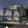 3 x 3m gazebo à double toit imperméable avec éclairage LED,Gris foncé - Devoko
