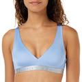 Emporio Armani Damen Emporio Armani Women's Iconic Microfiber Padded Bra, Periwinkle, M EU