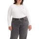 Levi's Damen Plus Size Long-Sleeve Baby Tee T-Shirt,White +,4XL