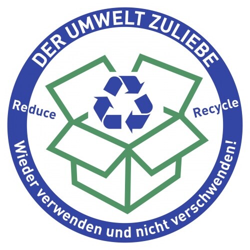 Dreifke® Aufkleber DER UMWELT ZULIEBE..., Papier selbstklebend, Ø 100 mm, 500 Stück /Rolle Image