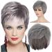 Ediodpoh Fashion Ladies Wig Silver Gray Short Straight Hair High Temperature Silk Headgear Wig Wigs for Women Grey_006