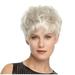 Ediodpoh Fashionable and fashionable women s silver white short straight hair wig Wigs for Women White