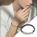 Chain Leather Band Electroplating Alloy Hair Rope Hair Ring Bracelet Head Rope Bracelet Hair Band Black Elastic Women sHair Band Bracelet Hair Rope SL3