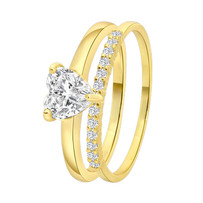 Lucardi Ringe 925 Silber - goldfarbig 47mm Damen Image
