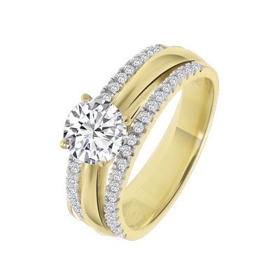 Lucardi Ringe 925 Silber Gold - 52mm Damen Image