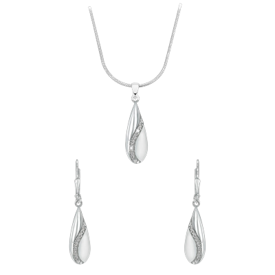 Lucardi - Set 925 Silber - silbern Schmuck-Set 1 ct Damen