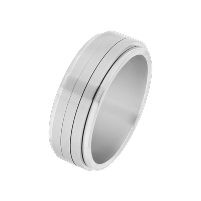 Lucardi - Ringe Stahl - silbern Herrenschmuck 1 ct Herren Image