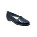 Wide Width Women's Liz Leather Loafer by Trotters® in Navy (Size 10 W)