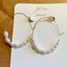 J. Crew Jewelry | J.Crew Freshwater Pearl Hoop Earrings | Color: Cream/Gold | Size: Os