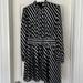 Michael Kors Dresses | Michael Kors Black Silver Mock Neck Dress Size 12 | Color: Black/Silver | Size: 12