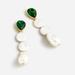 J. Crew Jewelry | J. Crew - Freshwater Pearl And Emerald Green Crystal Drop Earrings | Color: Gold/Green/Red/Tan | Size: Os