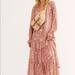 Free People Dresses | Free People Feeling Groovy Printed Maxi Dress Red Combo | Color: Pink/Red | Size: L