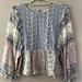 American Eagle Outfitters Tops | American Eagle. Size M. Boho Style Blue Cream Multi Color Top. | Color: Blue | Size: M