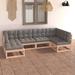 Walmeck 6 Piece Patio Set with Cushions Solid Pinewood