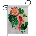 Breeze Decor G120242-BO 13 x 18.5 in. Lotus Pond Floral Double-Sided Vertical Decorative Garden Flag