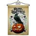Angeleno Heritage Crow & Pumpkin Falltime Halloween 13 x 18.5. in. Double-Sided Decorative Horizontal House Garden Flag Set for Decoration Banner Yard Gift