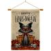 Angeleno Heritage Kitty O Ween Falltime Halloween 28 x 40 in. Double-Sided Decorative Vertical House Flag Set for Decoration Banner Garden Yard Gift