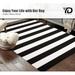 Striped Black and White Outdoor Rugs Cotton Woven Area Door Mat Front Door Rug Modern Washable Carpet for Kitchen Bedroom Porch /Living Room/Farmhouse