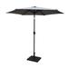 8.8 Ft Outdoor Patio Umbrella with 42 LBS Square Resin Umbrella Base Outdoor Sunshade Canopy Umbrella Pergola with Push Button Tilt and Crank Lift for Garden Deck Backyard Pool Gray