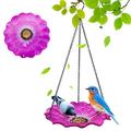10 Hanging Bird Bath Glass Bird Feeder for Outdoor Garden Yard Patio Backyard Purple