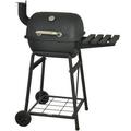 SHCKE Charcoal BBQ Grill 26 Barbecue Grill Charcoal Barrel with Side Shelf Charcoal BBQ Grill Outdoor Picnic Patio Cooking Backyard Party