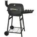 SHCKE Charcoal BBQ Grill 26 Barbecue Grill Charcoal Barrel with Side Shelf Charcoal BBQ Grill Outdoor Picnic Patio Cooking Backyard Party