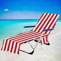 Pool Chair Cover with Pockets Portable Sun Lounger Beach Chair Towel Cover