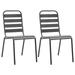 Walmeck Stackable Patio Chairs 2 pcs Steel Gray