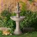 John Timberland Louvre Rustic 3 Tier Cascading Outdoor Floor Water Fountain with LED Light 44 for Yard Garden Patio Home Deck Porch Exterior Balcony