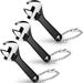 Adjustable Hand Wrench Black Spanner Wrench Size Adjustable Spanner Hand Knurl Tool Adjustable Wrench Wide Wrench Repair Hand Tool (3 Pieces 2.5 Inch)