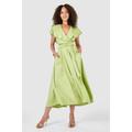 Closet London Lime Green Full Skirt Midi Dress
