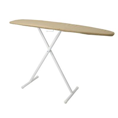 Hospitality 1 Source IBTACDSF11 Full Size Ironing Board w/ Light Khaki Cotton Cover - 53"L x 14"W x 36"H, White Steel Legs, Beige